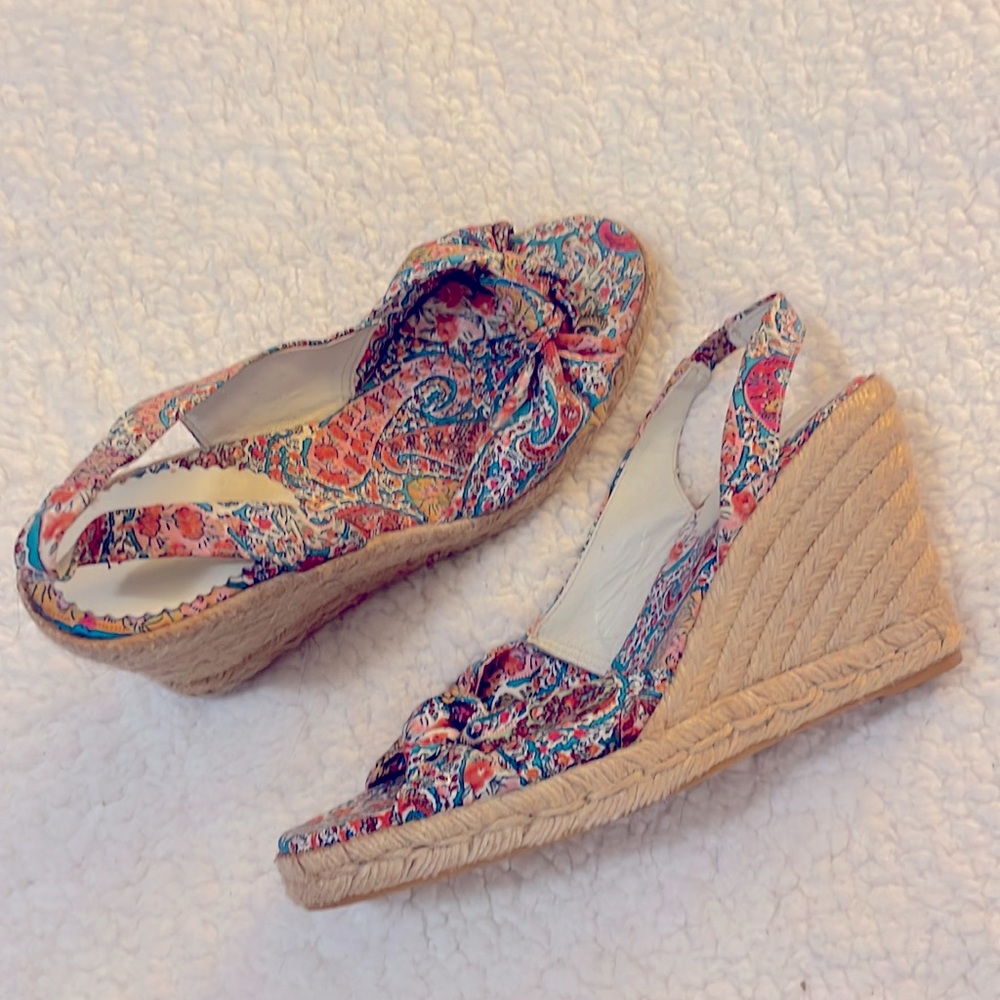 Anne Klein Paisley Espadrille Wedge Shoes